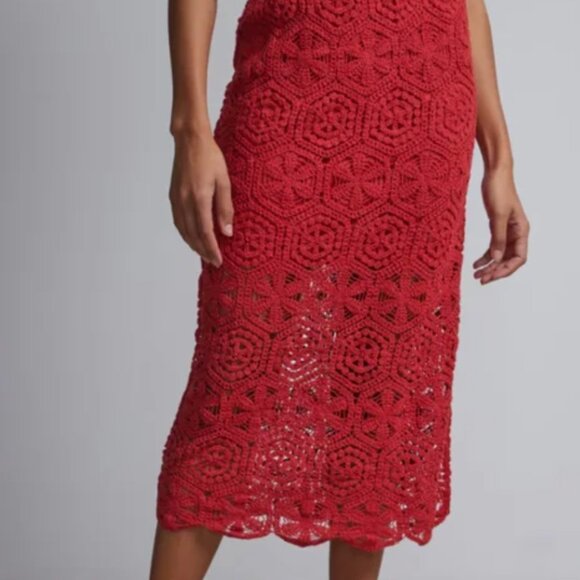 NY&Co Red Crochet Skirt - Picture 6 of 6